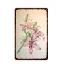 Vintage oiseau fleur plante métal peinture rétro flamant rose hibou peinture fer étain signe mur photo pour jardin salon décor à la maison 20 cm x 30 cm Woo