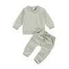 Clothing Sets Citgeett Autumn Solid 024M Toddler Kids Baby Boys Girls Clothes Spring born Sweatshirts TopsPants Cotton Casual Tracksuits 230202