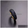 Clusterringen Luxe stapel stapel Micro Pave kubieke zirkonia ring voor vrouwen goud kleur open verstelbare vinger bruiloft feest sieraden dh5bj