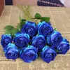 Decorative Flowers 10 Pcs Single Head Velvet Rose Fake Wedding Bridal Bouquet Home Decoration Roses Artificial Garland