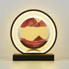Lâmpadas de mesa Sandscapes Lamp Moving Art Art Picture redonda vidro 3D Hourglass in Motion Display Flrame para decoração doméstica