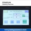 Zonesun ambalaj makinesi masa üstü etiketleme makinesi yuvarlak silindirik şişeler su içecek kozmetik ürünleri etiket aplikatör slayt zs-tb101