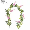 Decorative Flowers Wisteria Artificial Vine Garland Ivy Leaf Rattan String Fake Plants Foliage Faux