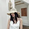Chapéus largos da borda Mulheres chapéu de verão viseira Sun Beach Proteja a tampa de viagem Lady Edge feminina