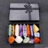 Andra smyckesuppsättningar Natural Chakra Hexagon Column Energy Stone Box For Women Reiki Healing Crystals Gemstones Yoga 14st Drop Delivery Dhwak