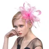 Berretti Donna Fascinators Cappello Nastri di fiori Piume Fedora Fascia per capelli o clip Cocktail Tea Party Headwewar per ragazze