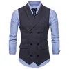 Men's Vests Men's Suit Vest Four Seasons Business Vest Jacket Fashion Casual Classic Men's Self-cultivation Double-Breasted Vest Jacket 230202