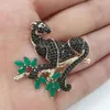 Broschen Leopard Green Leaf Strass Brosche Pin Unisex Hut Stoff Tasche Lustige Tier Dekoration Party Geburtstag Jahr Geschenk