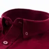 Chemises décontractées pour hommes Robe chemise en velours côtelé rétro Casaul à manches longues noir rouge marine 100% coton coupe régulière doux loisirs surchemise automne confort 230202