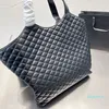 Bolsa de compras bolsas de linho bolsas de palha de palha acolchoadas estitching bolsas de couro com zíper removível Pacote de grande capacidade