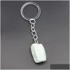 Key Rings Natural Ore Irregar Stone Gem Quartz Fluorite Amethyst Pendants Keychain Charms Diy Jewelry Making Keyholder Drop D Dhgarden Dhtd2