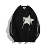 Men's Sweaters 2023 JAYKOO Sweatshirt Autumn Winter White &Black Stars Loose Mohair Pullover Oversized Knitted