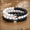 Fios de mi￧angas yin yang pulseiras de mi￧angas para homens Lucky casal Bracelet Women Black White Onyx Stone Stone