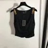 Womens Designers t Shirts Bustier Underwear with Metal Badge Sexy Deep v Denim Sling Tube Tops Women Clothing 2023 Hot selling