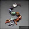 Naszyjniki wiszące naturalny kryształowy kamień szlachetny 7 chakra kamień ozdobny joga do leczenia samochodu dekoracja wnętrza 31,5 cm dostawa dhfpk
