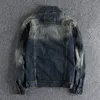 Giacche da uomo Giacca di jeans da uomo personalizzata colletto rialzato abiti da lavoro tipo duro moto tendenza cappotto top capispalla 1048 230202