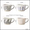Muggar japanska retro och koppar handm￥lning y keramisk kaffekopp frukost dricka te mj￶lk vatten mugg kontor dricksvaror hem droppe dhsuv