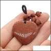 Charms 30Mm Assorted Heart Natural Stone Knot Rope Pendants For Diy Jewelry Making C3 Drop Delivery Findings Components Dh6Cx