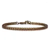 Link Bracelets vintage kinitial simples para homens homens cadeias trigo
