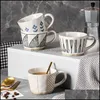 Muggar japanska retro och koppar handm￥lning y keramisk kaffekopp frukost dricka te mj￶lk vatten mugg kontor dricksvaror hem droppe dhsuv
