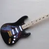 Chitarra elettrica nera a 6 corde con tastiera in acero modello Beauty Pickup SSS personalizzabili