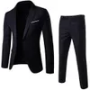 Erkekler Suits Blazers Erkek Takım Resmi Takım Set Kore tarzı Like Slim Breasted Business Düğün Blazer Pantolon Set Terno Maskulino 230202