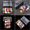 Other Jewelry Sets Natural Chakra Hexagon Column Energy Stone Box For Women Reiki Healing Crystals Gemstones Yoga 14Pcs Drop Delivery Dhwak