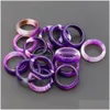 Anelli a fascia 6 mm di larghezza pietra viola striscia agata donne anello di barretta di nozze gioielli consegna goccia Dhgarden Dho5J