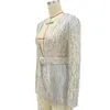 Robes Décontractées Zoctuo Robe De Soirée À Manches Longues Combinaisons Combinaison Sequin Clubwear Gland V Profond Combinaisons Courtes Salopette De Discothèque