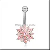 Navel Bell Button Rings Angle Belly Barbell Sexy Surgical Steel Piercing Body Nail 8 Colors 868 R2 Drop Delivery Jewelry Dh2Ip
