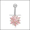 Navel Bell -knop Ringen Angle Belly Barbell Sexy chirurgisch stalen piercing body nagel 8 kleuren 868 R2 Drop levering sieraden DH2IP