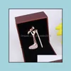 Pins Brooches Shoe Brooch Romantic Crystal Highheeled Shoes Wedding Party Jewelry Accessories Pins Drop Delivery Dhu3G