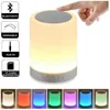 Haut-parleurs portables Haut-parleur Bluetooth Lecteur sans fil Pat Light AUX Lampe de table de chevet Nuit Coloré Carte TF LED SupportPortable