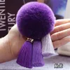 Keychains Real Rex Fur Ball Plush Keychain Woman Bag Charm Tassel Keyring Pendant Car Key Chain Ring Fashion Jewelry