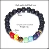 Beaded Strands Fashion Yoga Beads Bracelet 7 Colors Ancient Gold Alloy Charms Lava Bracelets For Women Men Natural Stone Jewelry Gi Otoqb