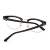 Zonnebrillen frames vrouwen vierkante bril frame optische bril bril merk mannen duidelijke lens lezen nepglazen vintage klinknagel half metalen brillen brillen