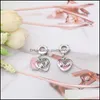 Alloy Fit Charm Bracelet European Charms Beads Mom Heart Pink Enamel Dangle Pendant Diy Snake Chain For Women Bangle Necklace Jewelr Dhzeu