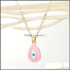 Pendant Necklaces S2406 Fashion Resin Evil Eye Necklace Blue Eyes Choker C3 Drop Delivery Jewelry Pendants Dhb9G