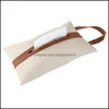 Boîtes à mouchoirs Serviettes Porte-serviettes Distributeur Salle De Bains Boîte Suspendue Comptoir Serviette En Papier Sac De Rangement Siège Arrière Chic En Cuir Pu Maison Dh4C7