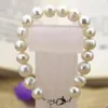 Strand High Quality Natural 10-11mm White Freshwater Cultured Pearl Thread Beads Bracelet Bangle For Women Jewelry 7.5inch B3128