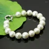 Bracelets à maillons Bracelet de perles de culture d'eau douce Akoya blanc naturel 9-10 mm 7,5"
