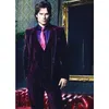 Men's Suits & Blazers 2023 Arrival Notch Lapel Purple Selling Custom Made One Button Velvet Dinner Party Blazer 3 Pieces Skinny