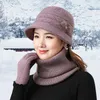 Berretti Cappello da donna Scaldacollo Pompon Elegante Mantieni caldo Primavera Autunno Inverno Berretto Sciarpa Kit Adulti per ciclismo