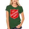 T-shirt da uomo Camicia 2023 Summer Casual Men The Salvation Army Stampato grafico Girocollo Top in cotone Taglia nera