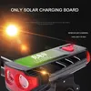 Lights Charging Bike Horn Warning Lamp Solar Power Light Set USB Rechargeable LED Cycling Headlight Bicycle Lantern 0202