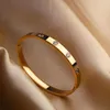 Bangle Design Zircon Round Single Circle Bangles for Women Titanium Steel Luxury Jewel Ladies Armband Gifts