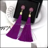 Charm Fashion Handmade Bohemia Long Tassel Dangle Earrings Crystal Rose Flower Pendant For Women Girls Gold Plated Jewelry Gift Drop Otxwk