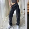 Jeans da donna Moda Donna Casual Gamba dritta allentata Vita alta Pantaloni larghi larghi coreani Pantaloni da donna in denim streetwear