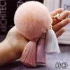 Keychains Real Rex Fur Ball Plush Keychain Woman Bag Charm Tassel Keyring Pendant Car Key Chain Ring Fashion Jewelry