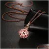 Lockets Sier Rose Gold Flower Cage Pendant Necklace Big Ball Locket With Chain For Edison Pearl Or Bead 912Mm Love Wish Women Drop D Dhtzj